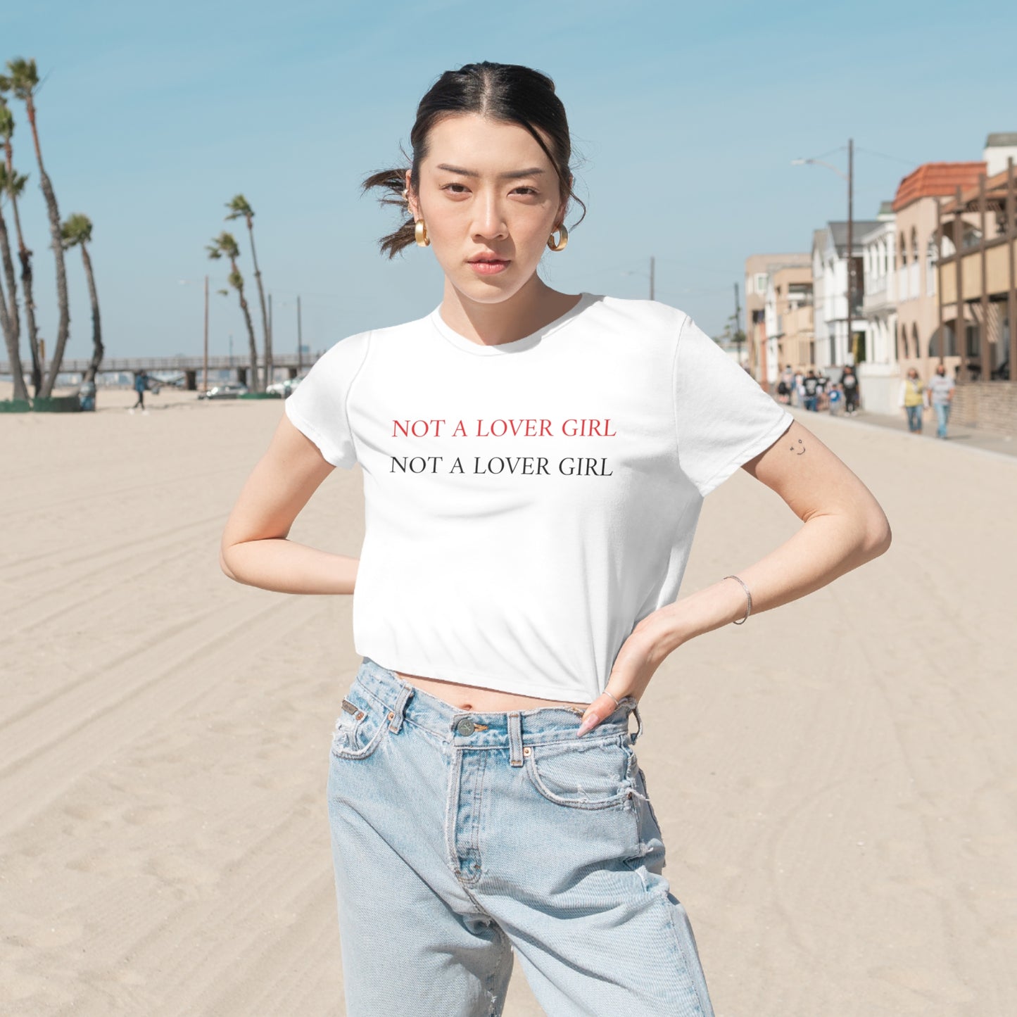 NOT A LOVER GIRL cropped T-Shirt