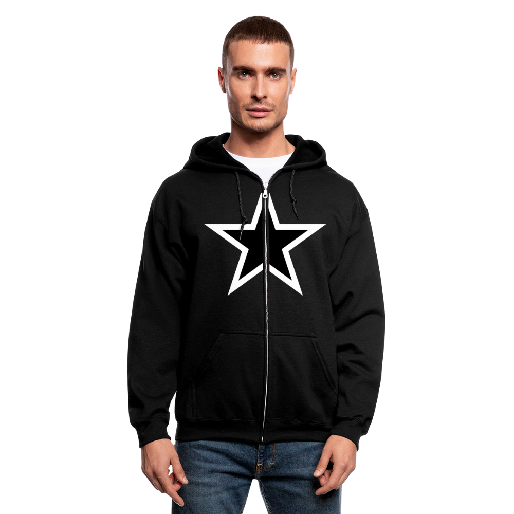 “STAR “ zip up (Unisex) hoodie - black