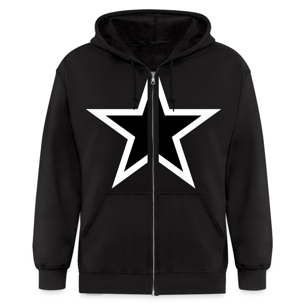 “STAR “ zip up (Unisex) hoodie - black